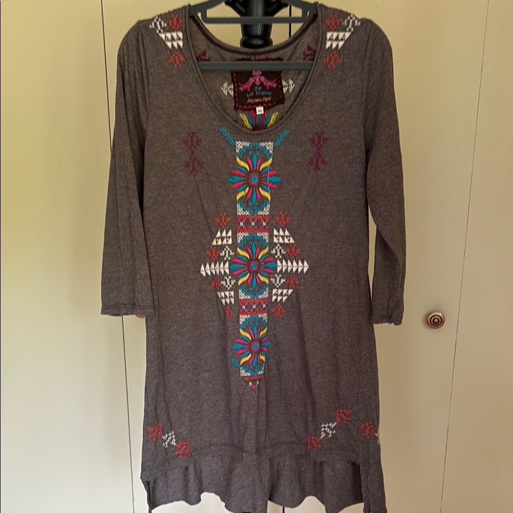 Johnny Was Embroidered Tunic Dress